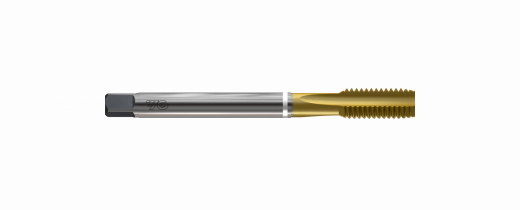 Метчик из быстрорежущей стали Прямая FLUTE HSS-E DIN371 для метрической резьбы ISO-DIN 13с прямыми канавками с покрытием TiN, M5X0.8 6HX 70.0L