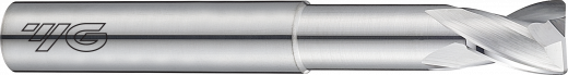 Фреза концевая твердосплавная радиусная ALU-POWER с 2-мя зубьями  (спираль 30°) с шейкой. 6(R0.5)X6X8(20)X60