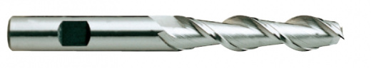 Фреза концевая из быстрорежущей стали HSS End MILL HSSCo8 с 2-мя зубьями с углом спирали 42° удлиненная. 7X10X30X80