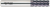 Фреза концевая твердосплавная X-POWER PRO многозубая с углом спирали 45°. удлиненная. 8X8X19X63