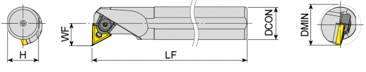 Токарная державка внутренняя S32T-MTFNR16 40X32X300XRH/TN1604
