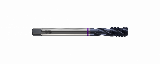 Метчик из быстрорежущей стали машинный SPIRAL FLUTE HSS-PM DIN371 для метрической резьбы ISO-DIN 13 с винтовыми канавками с покрытием TiAlN, M2.3X0.4 6H 45.0L