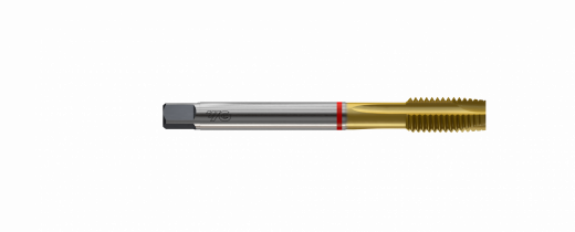 Метчик из быстрорежущей стали GUN POINT TAP HSS-E DIN371 для метрической резьбы ISO-DIN 13 c винтовой подточкой с покрытием TiN, M2.5X0.45 6H 50.0L