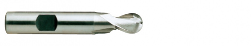 Фреза концевая из быстрорежущей стали сферическая HSS End MILL HSSCo8 с 2-мя зубьями с углом спирали 30° укороченная. 32X32X32X112