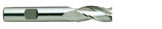 Фреза концевая из быстрорежущей стали HSS End MILL HSSCo8 с 3-мя зубьями с углом спирали 30° укороченная. 3X6X8X52