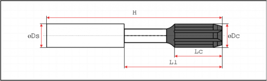 Твердосплавная развертка R1U0710C08L068B